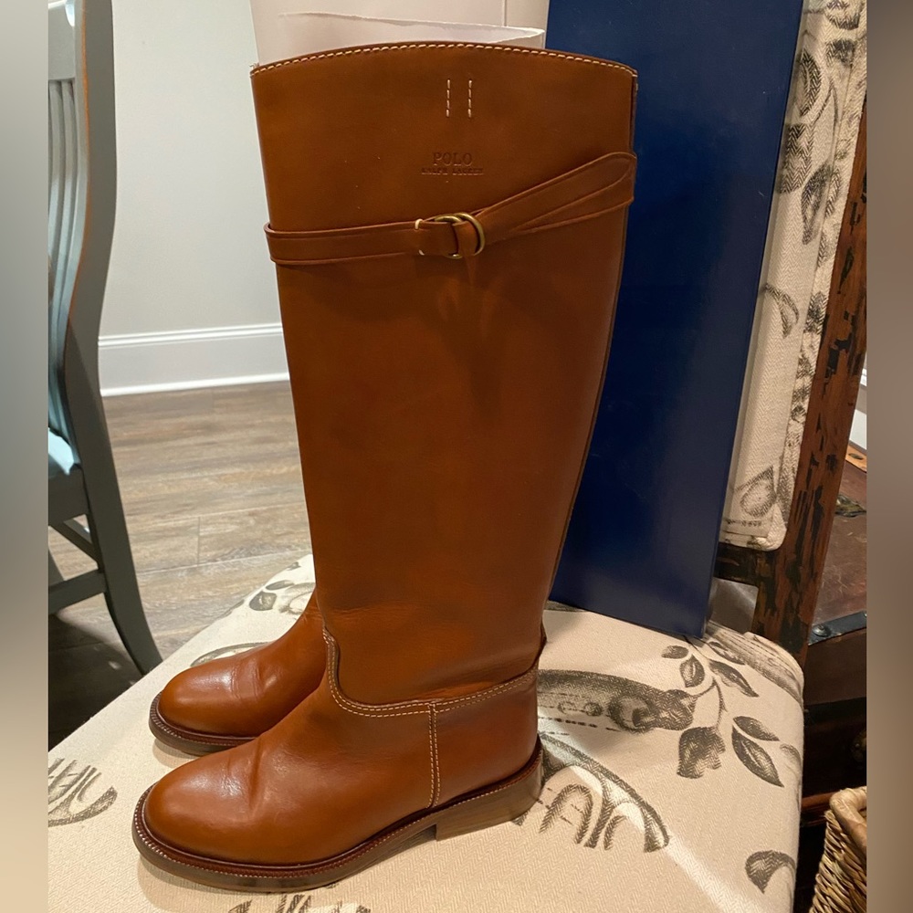 Ralph Lauren Brown Vaccheta Pull On Riding Boot Size 6.5 B Worn Once
